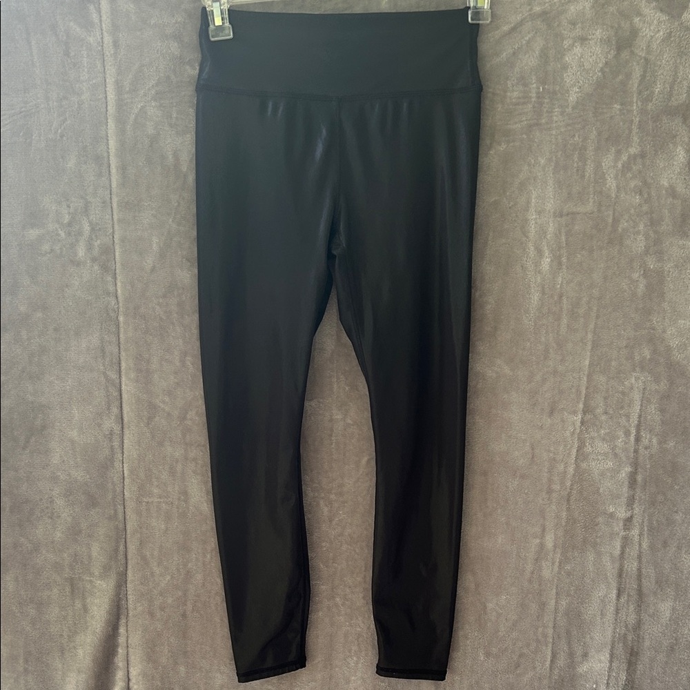 Fabletics Shiny Black Leggings